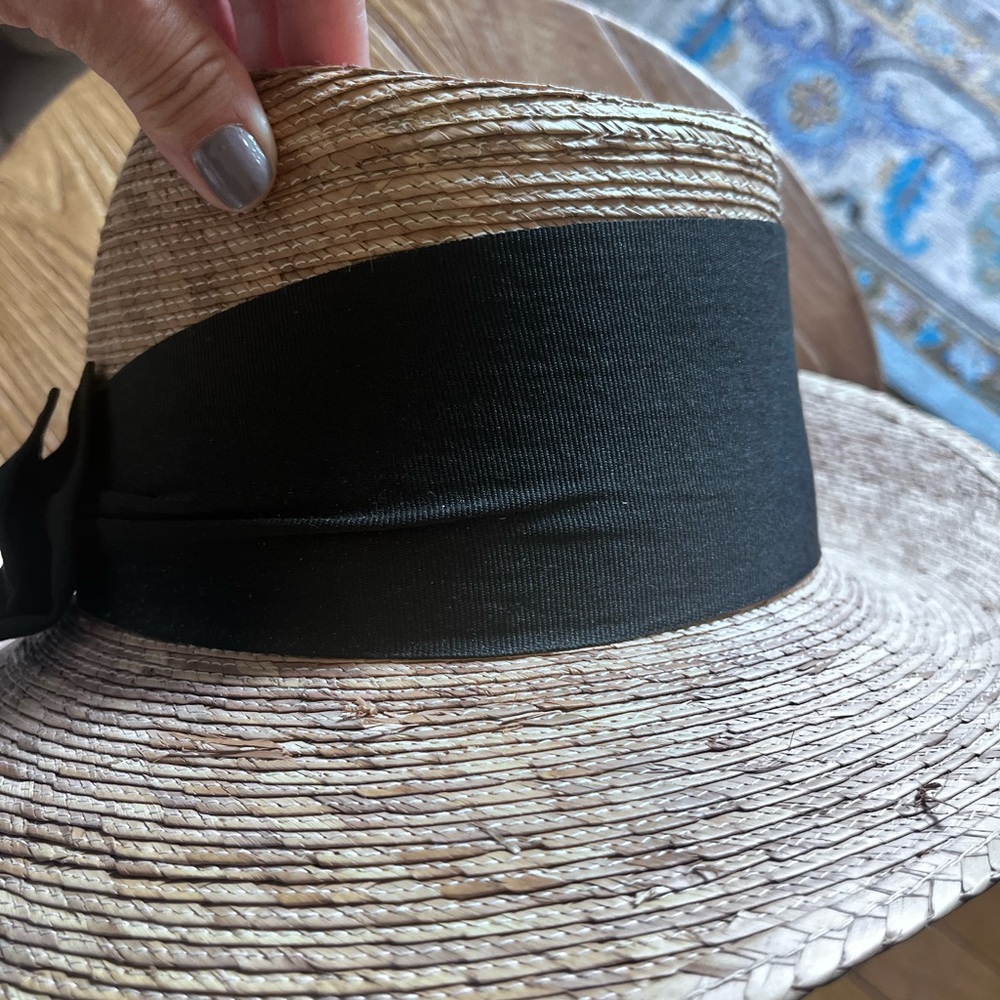 Stylish Tula Pilar Straw Sunhat with‎ Wide Black Band & Bow - Picture 6 of 9